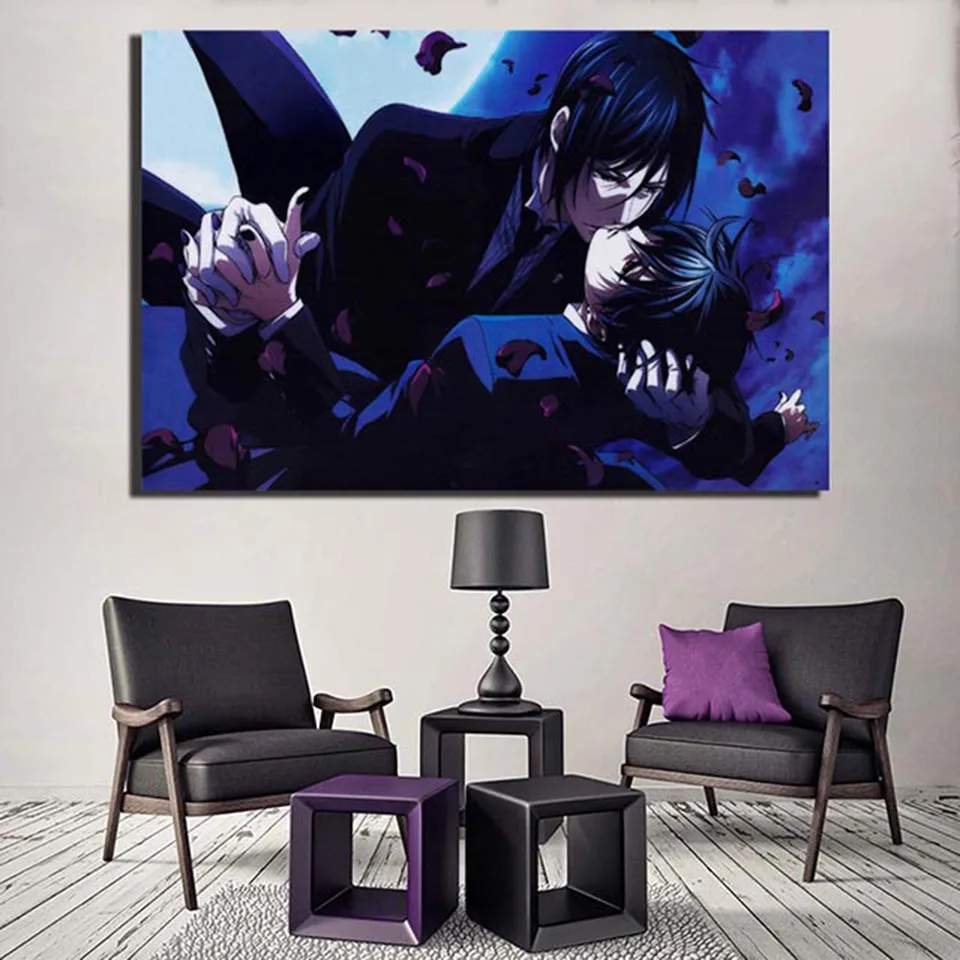 

5D Diamond Wall Art Paintings Embroidery Black Butler Hot Anime Pictures Full Square Drill Cross Stitch Pure HandWork Home Decor