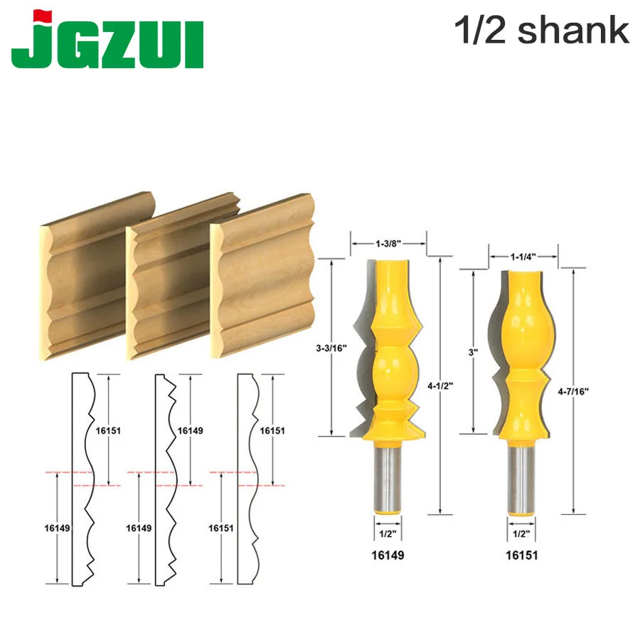 2 шт. 1/2 "хвостовиком большой Реверсивный корона литья 2 бит фреза комплект линия нож шипорезный Станок для деревообрабатывающих