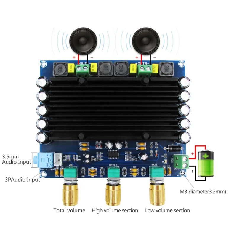 XH-M549 2,0 канальный 2x150 Вт TPA3116D2 цифровой аудио hifi усилитель доска с тональной C3-006