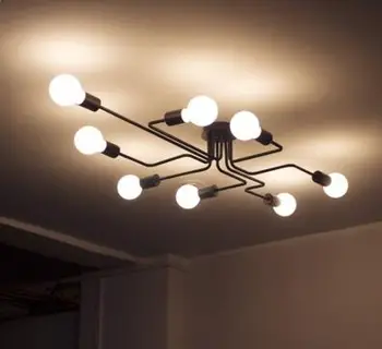 

Free shipping scandinavian hot sale Vintage loft Industrial 4 6 8 living room lights ceiling light chandelier luminaria