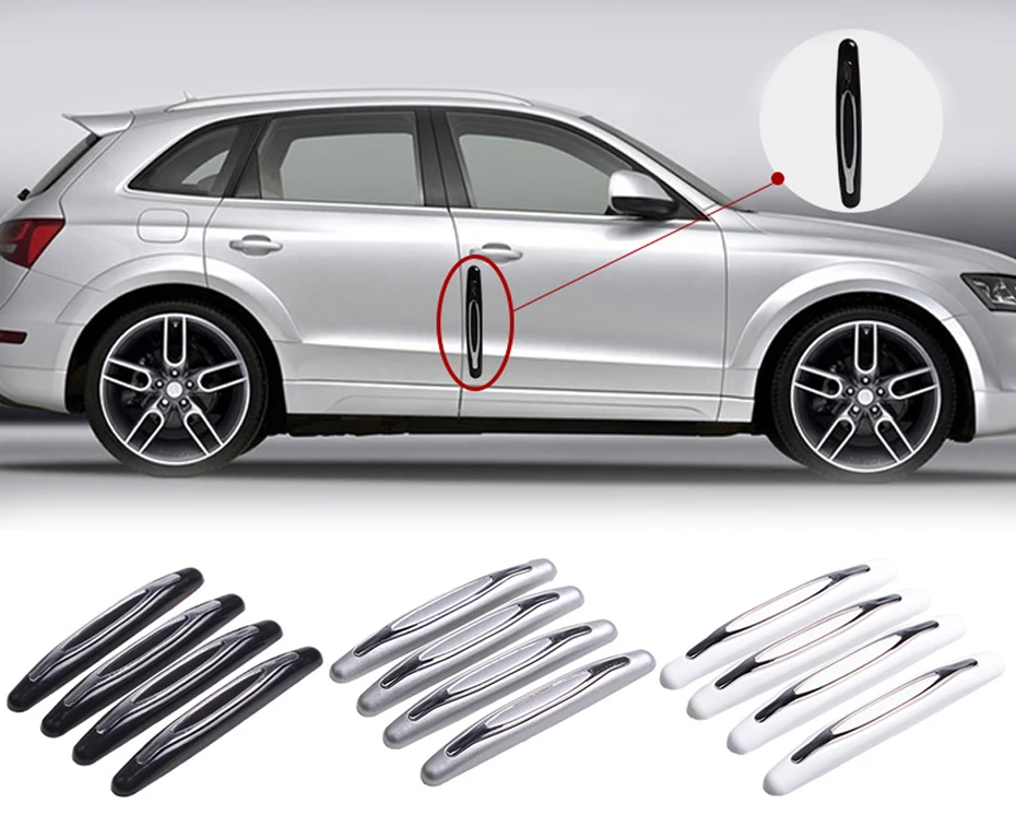 

4pcs Universal Car Styling Mouldings Door Edge Guard Strip Scratch Protector Decorative Anti-collision Protective Crash Bar Past