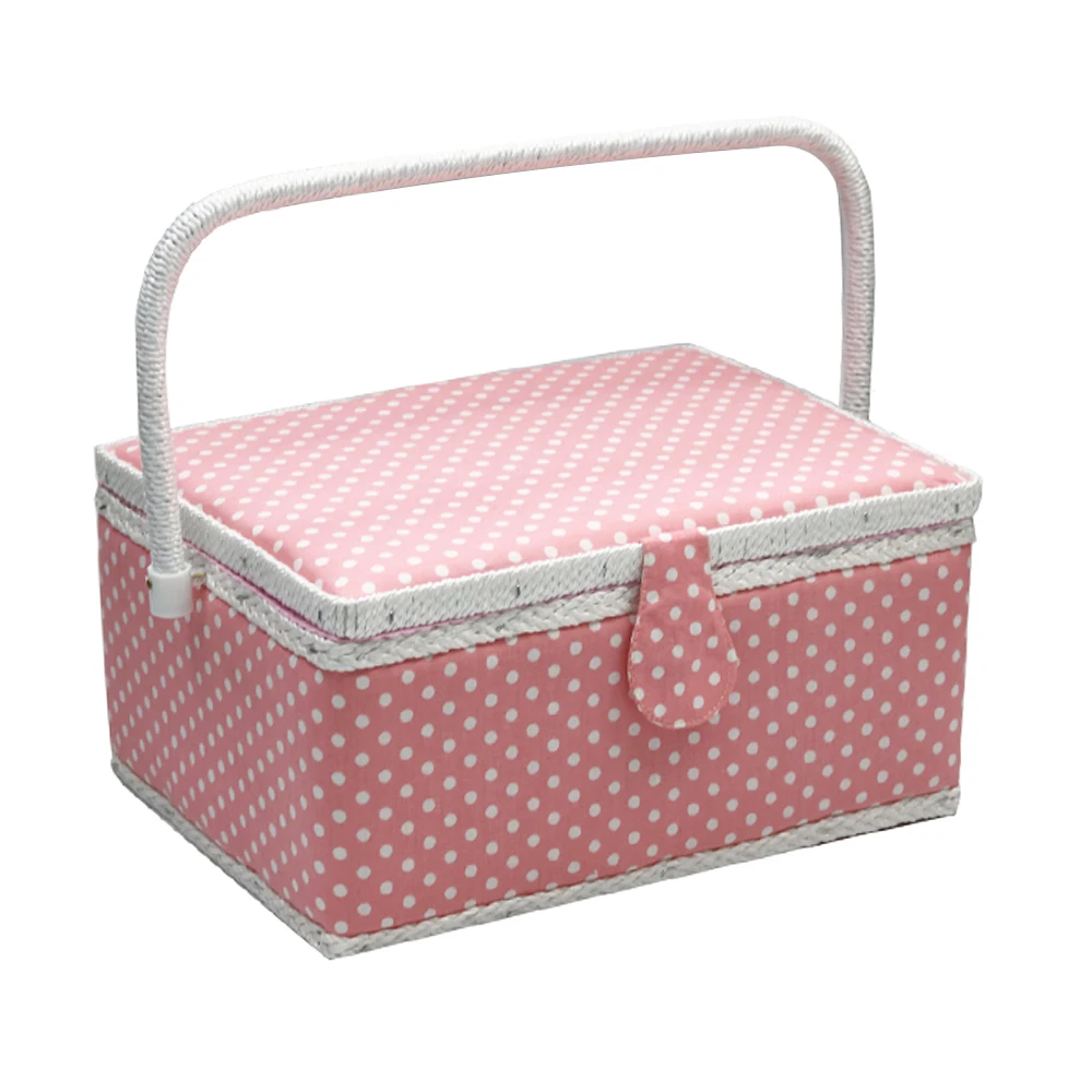

Fabric Box Sewing Kit Basket Needle Tape Scissors Multifunction Sewing Accessories Tools Storage Box Best Mom Gift 31*23*15cm