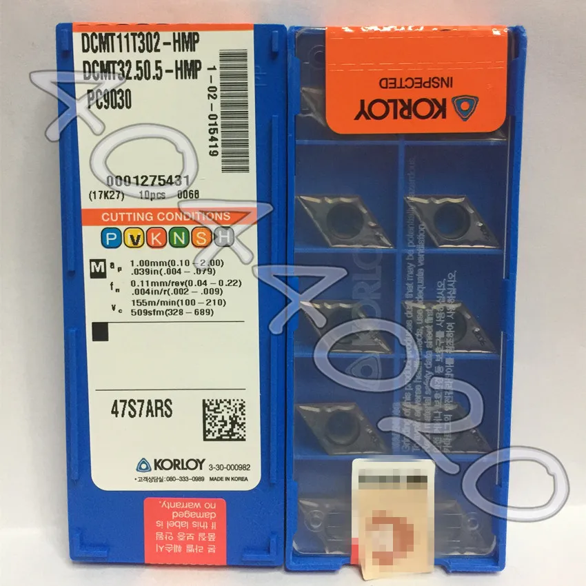 DCMT11T302 HMP PC9030 DCMT32.50.5 10 шт./кор. KORLOY Carbide blade|Токарный инструмент| |