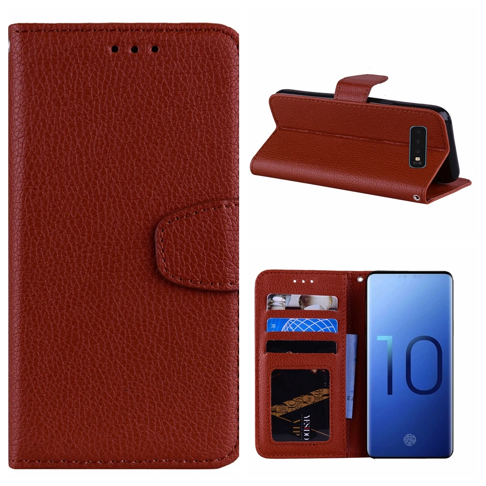 

Lichi Pattern Wallet PU Leather phone Case For Samsung Galaxy S10 S10e S10 Plus Flip Stand Cover Coque For Samsung hoesje caso