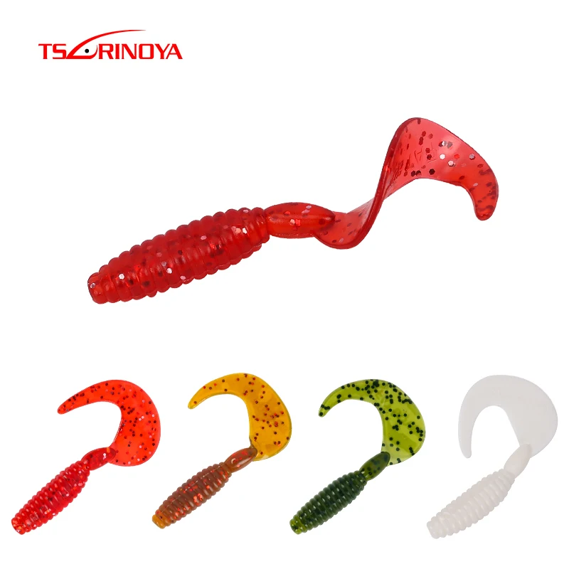  TSURINOYA Fishing Lures Worm bait CRUB DW-R15 60mm/2.2g Soft Bait Artificial Lure Swim baits 12pcs/