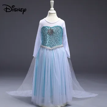 

Disney children's princess dress ice fairy girl dress Anna Princess long-sleeved cloak princess dress winter