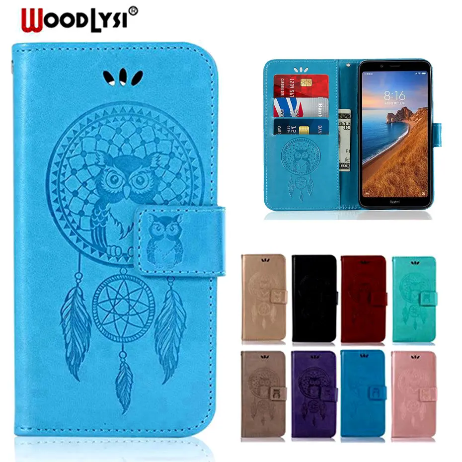 Чехол бумажник с 3D тиснением для Redmi 7A чехол Xiaomi из искусственной кожи телефона