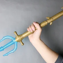 Супергерой Аквамен тридент Нептун детская игрушка маскарадный светильник звуковое оружие реквизит 57 см