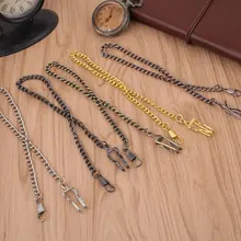 Белые/черные/зеленые бронзовые/Золотые/красные бронзовые карманные часы из сплава цепочка винтажные карманные часы держатель ожерелье цепь