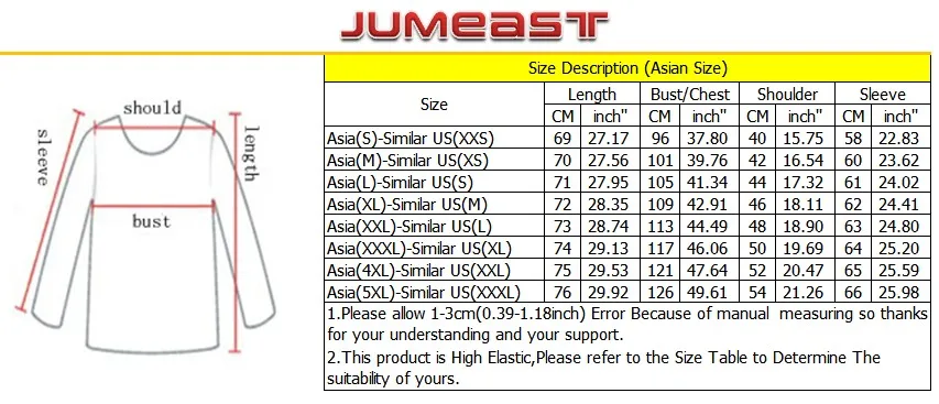 Sweatshirts Size Chart