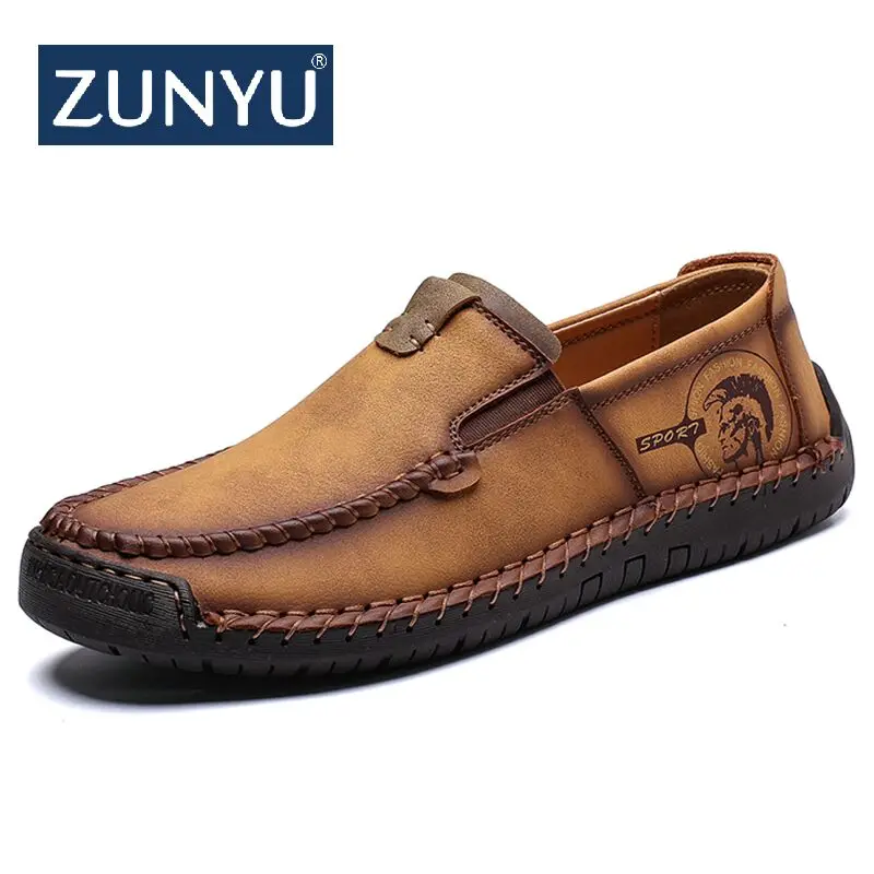 ZUNYU/Новая комфортная мужская повседневная обувь лоферы мужские туфли из спилка