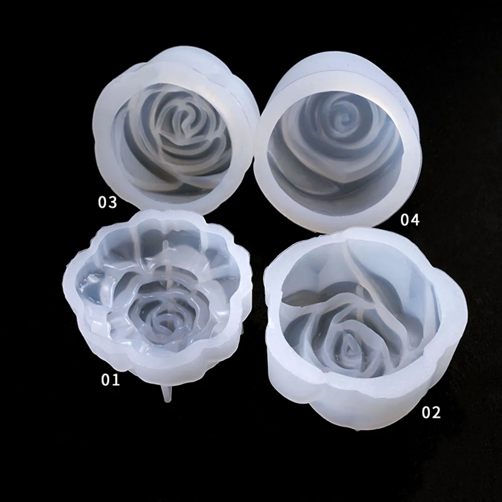 

4Style 3D Multi-style Pendant Silicone Mold rose flower Resin Silicone Mould handmade DIY Jewelry Making Epoxy Resin Molds