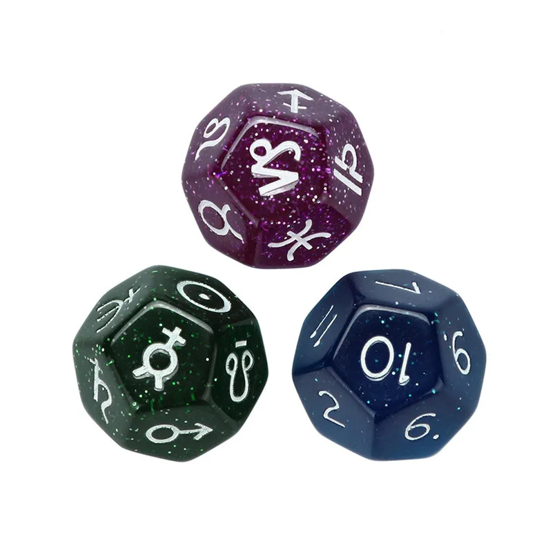Constellation Dice for TRPG Game Lovers Constellation Game Dungeons & Dragons Polyhedral D4-D20 Multi Sided Acrylic Dice #2N22 (2)