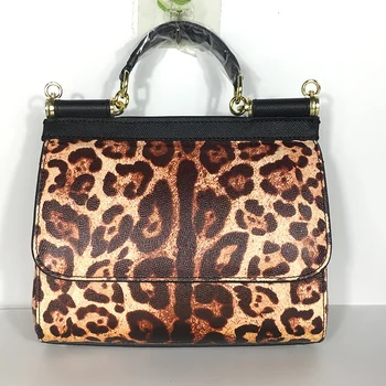 

Sac Bandouliere Femme Leather Leopard Printed Bag Fashion Doctor Bags Casual Tote Luxury Design Sac Femme Borse Donna