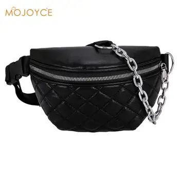

Fashion Fashion Fanny Pack Women Pure Color Stone Pattern Leather Waist Bag Leather Lattice Chest Bags Mobile Phone Pouch