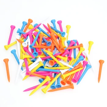 

100Pcs/Set 54mm Plastic Golf Tees Set Wood Golf Tees Golf Training Accessories For Golfer Mixed Color