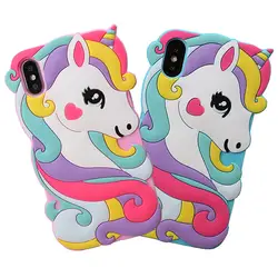 Радуга лошадь чехол для iPhone X 8/8 Plus 7 7 плюс 6 6 S плюс сзади чехол Бампер Защитный ковер