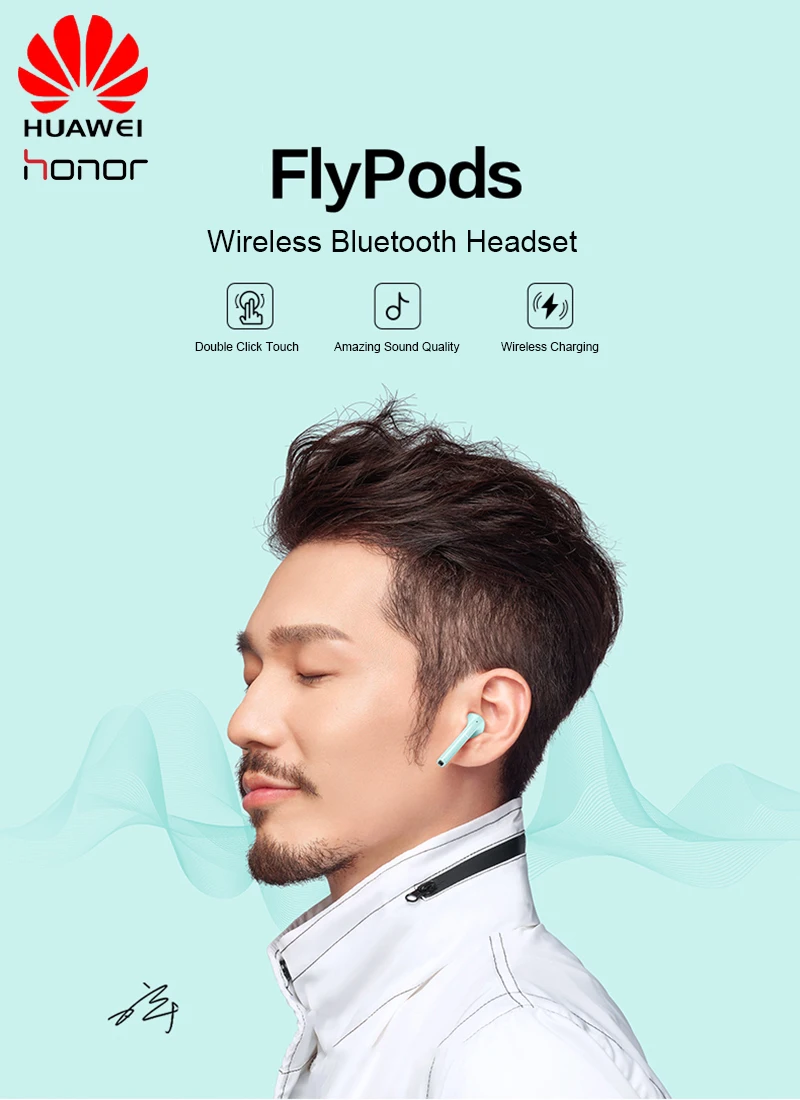 huawei Honor FlyPods Lite FlyPods Pro FlyPods Bluetooth Беспроводные наушники с микрофоном, музыкальная сенсорная Водонепроницаемая динамическая гарнитура