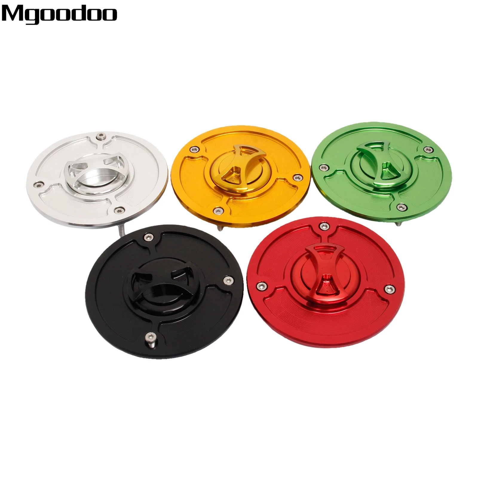 Mgoodoo CNC Aluminum Keyless Fuel Tank Gas Cap Cover + Rubber Seal For