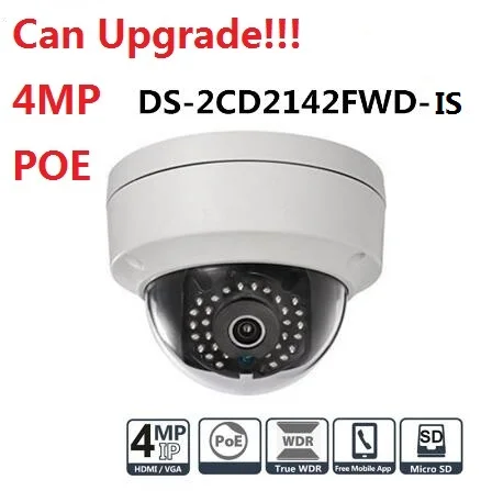 HIK upgrade English Version 4.0mp IP Camera DS-2CD2142FWD-IS 2.8/4mm lens 4.0 megapixel Mini Dome Camera 1080P Onvif POE