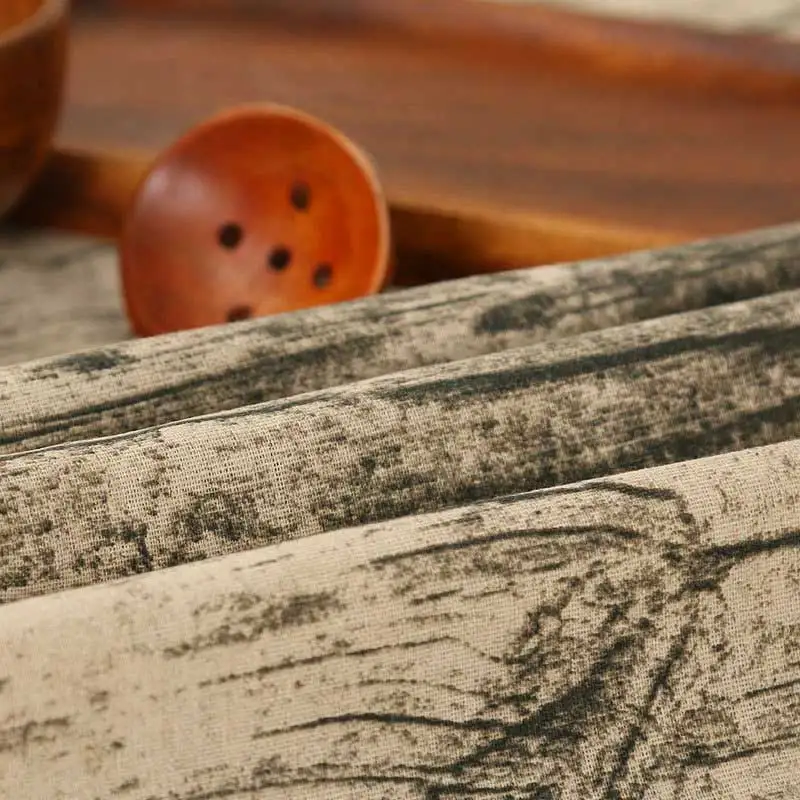 

Linen Tablecloth Wood Pattern Vintage Table Cloth Cover for Dinner Picnic Home Decoration Store