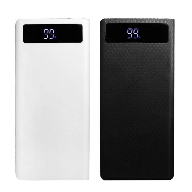 

OOTDTY Dual USB LED Light 8x 18650 Battery DIY Power Bank Box Holder For Mobile Phone