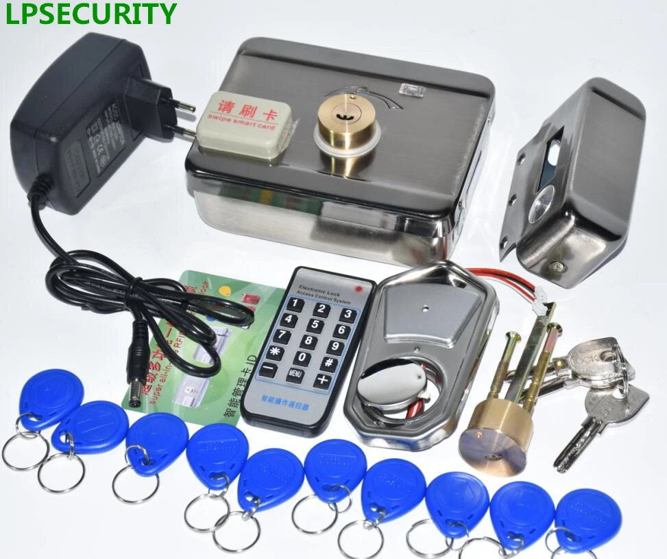 LPSECURITY 2 или 10 меток дверной и дверной замок контроль доступа электронный интегрированный RFID дверной обод замок RFID считыватель для внутренней связи