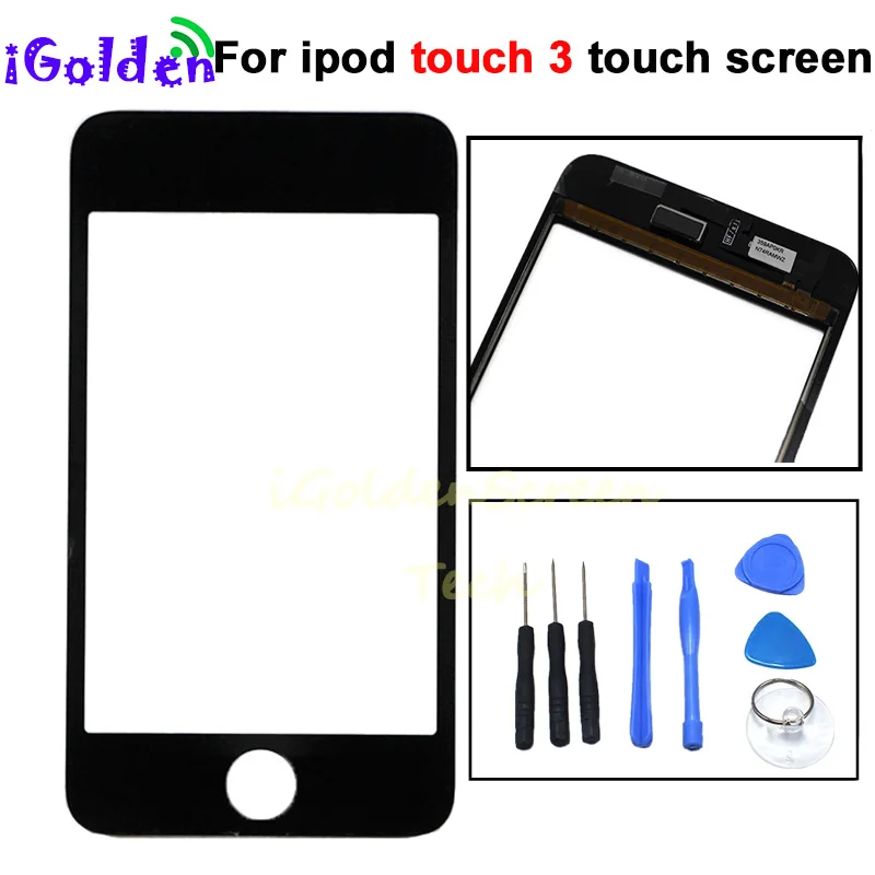

3.5'' NEW Front Glass Touch Screen Digitizer Replacement for iPod Touch 3 Black for ipod touch 3rd free shipping+tools