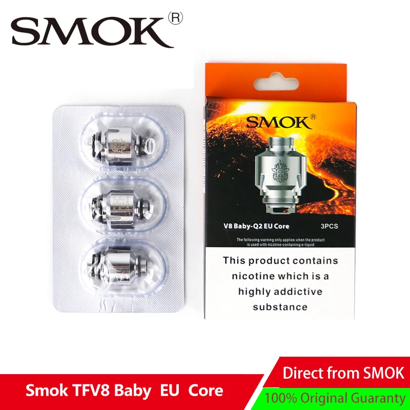 3 шт Оригинал Smok TFV8 ребенка катушки 0.4ohm ЕС ядро глава V8 маленьких Core для TFV8 большой ребенок ЕС бак жидкостью Vape аксессуары