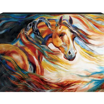 

100% Handpainted Wall Art Crying Horse on Canvas Modern Abstract Pictures Animal Oil Paintings for Living Room Decor