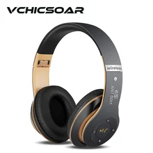 Vchicsoar bluetooth auriculares plegable auriculares hifi auriculares estéreo 3d con soporte de micrófono inalámbrico de fm tf para el iphone samsung