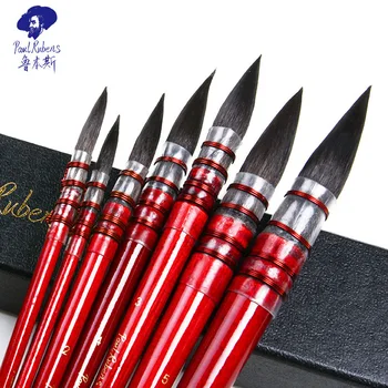 

1/6 Piece Artist 0#/1#/2#/3#/4#/5#/6# Handmade Squirrel Hair Watercolor Paint Brush For Watercolor Painting Art Supplies
