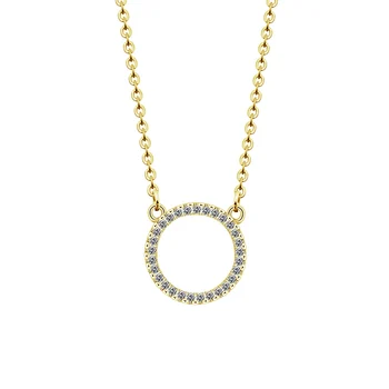 

10PCS Circle Of Life Pendant Necklace Shiny Paved Tiny Zirconia Crystal Round Necklaces & Pendants Link Chain for Women men