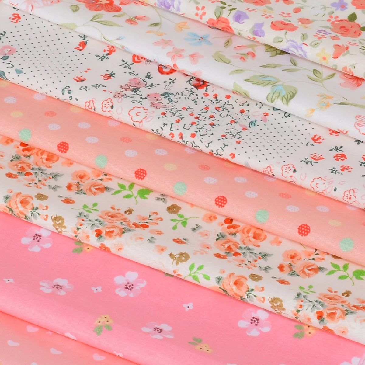 25*25cm 7pcs Orange Series Squares Quilt Fabric Quarters 100% Cotton Fabric Patchwork Sewing Quilting Cloth DIY Crafts