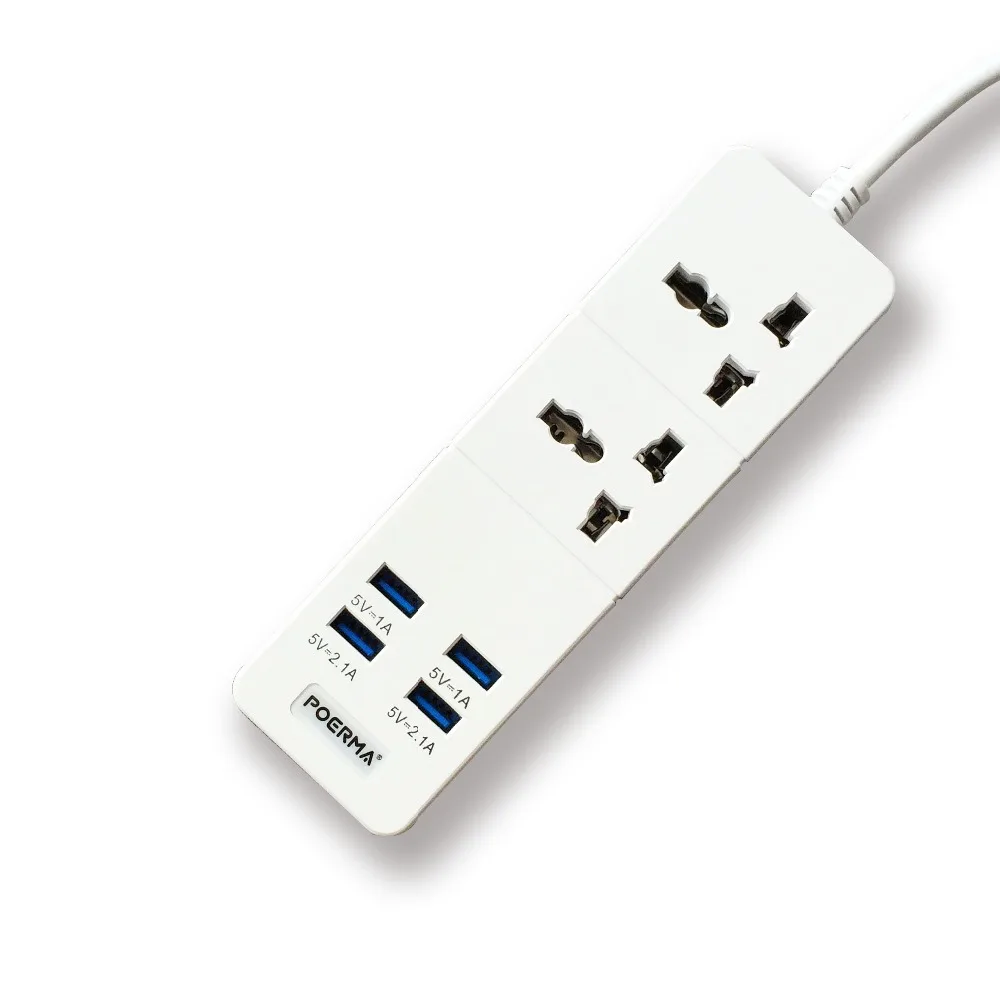 Дешево Мощность Полосы портативный Travel Adapter умная розетка 4 USB 2 порты электронный для офис Multi Функция вилки P 907