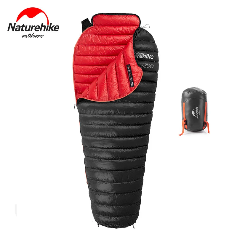Новинка ультралегкий уличный спальный мешок Naturehike CW300 из белого гусиного пуха