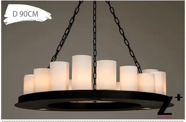 Led Industrial Vintage Pillar Candle Candelabra Round Chandelier