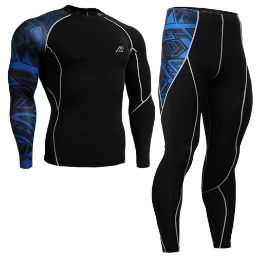 

Mens Compression Shirts + Pants Sets Trainning Gym Running MMA Weightlifting Fitness Skin Tight Base Layers Set