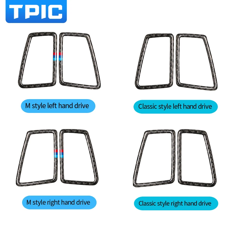 Для BMW e90 e92 e93 углеродное волокно автомобиля кондиционер на выходе рамка отделка наклейки для 3 серии 2005-2012 левая/правая рука вождения