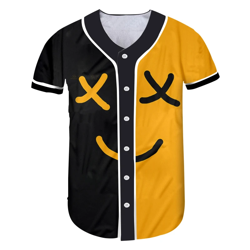 black and yellow baseball jersey