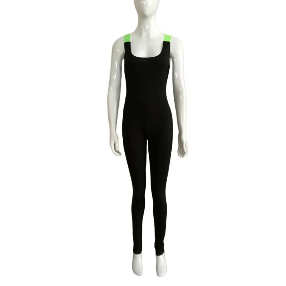 

Free Ostrich 2019 Women Solid Backless Sexy Sleeveless Skinny Long Bandage Bodysuit Rompers E0740
