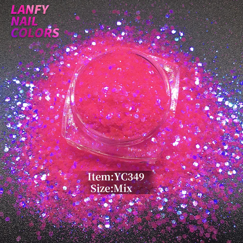 Rosa com Roxo-luz Cor das Unhas Americano Fantasia Iridescentes Glitter Faça Você Mesmo Casa Decoração Artesanato Yc337a Mix 2 Brilho p unha