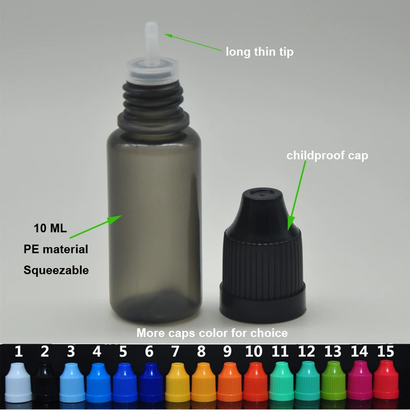 

60pcs 10 ml liquid bottle empty plastic dropper bottle 10ml with child safety cap