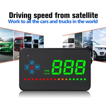 

A2 GPS HUD Display Car Head Up Display Satellites Speed Compass KMH/MPH GPS Speedometer Car Windshield Project for all Vehicles