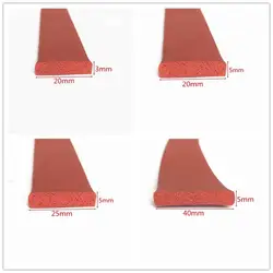Полоса силиконовой пены теплоизоляция бар 20 мм x 3 мм/5 мм 25 мм/40 мм x 5 мм 20x3 мм 20x5 мм 25x5 мм 40x5 мм 1 м красный