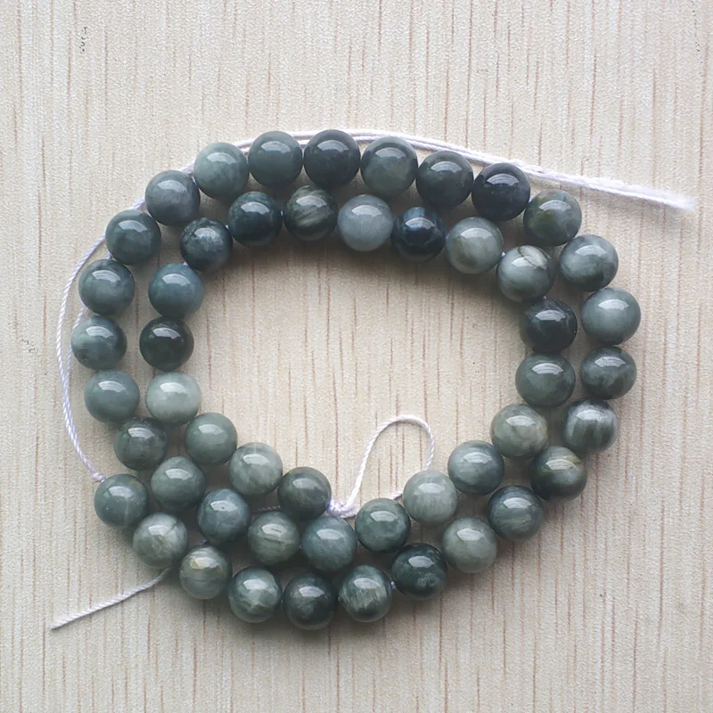 8mm Natural Eagle Eye Stone Round Loose Beads For Handcrafted Necklaces