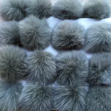 5 шт./лот 10 см натуральный шарик из меха лисы помпон пушистый натуральный мех помпон DIY зимняя шапка Skullies шапка вязаная шапка помпоны