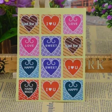 120 шт новые винтажные романтические цвета Любовь серии крафт Печать стикер DIY Примечание подарочные этикетки