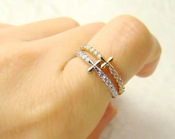 Женское кольцо с кристаллами модное Золотое и Серебряное|silver plated|bridesmaid gifts ideascrystal