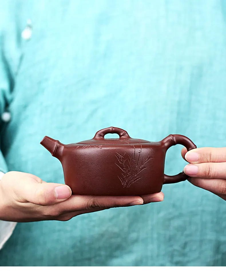 НЕОБРАБОТАННАЯ руда ручной работы качественные товары Huang Xufeng бамбуковый чайник qiankun чайный набор подарок на заказ Прямая